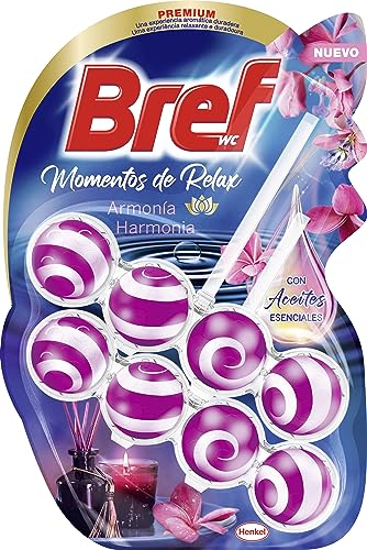 Bref Momentos de Relax Armonía Cesta WC (100g). Limpiador de Tazas de Inodoro con Aceites Esenciales, colgador WC con aroma relajante y duradero