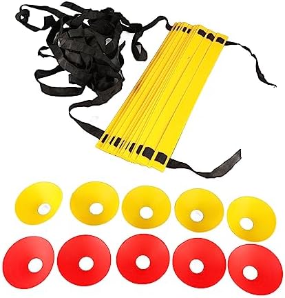Speed Training Ladder Equipment, 10 Pieces Disc Cones, Speed and Agility Kit, Easy to Carry, Improves Endurance, Increases Coordination for Fitness