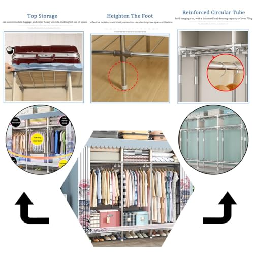 Armario de almacenamiento para dormitorio con estantes de ropa 5