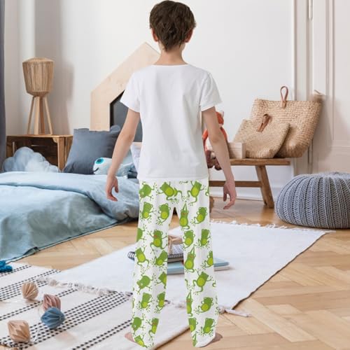 Boy's Pants Cartoon Cute Frog Animal Jogger Pants Elastic Waist Long Bottoms Trousers with Pockets 6-14 Years3
