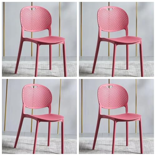 Image of Dream Furnishing - Set of 8 Stackable Dinning Chairs for Home Cafe Office Hotel for Indoor and Outdoor Patio (Pink Set of 8)