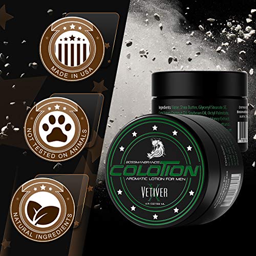 Bossman Colotion - 2 In 1 Men's Lotion And Cologne - Moisturizer And Hydrating Scented Body Lotion - Beard Softener Cream For Men (Vetiver X) #TOP4