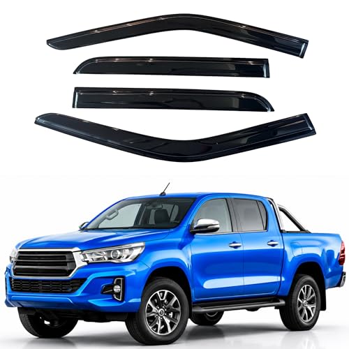 Image of IG Window Visors Fit for 2016-2023 Toyota Hilux Double Cab, Out-Channel Rain Guards Vent Wind Deflectors 4PC, Truck Accessories for 16-23 Hilux Double Cab