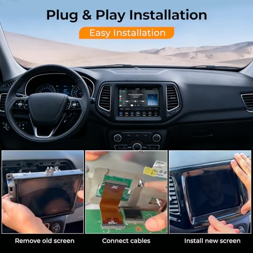 Image of 7 Inch LCD Display Touch Screen Digitizer Monitor Compatible with Jeep Compass 2017-2020 Compatible with Uconnect Replace TDO-WXGA0700K00033-V2 TDO-WXGA0700K00057-V1