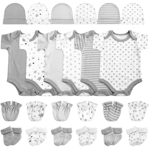 Image of Zoooyawn 6 Set Preemie Layette Set Preemie Clothes Premature Baby Bodysuit Outfit for Nicu Baby Gift