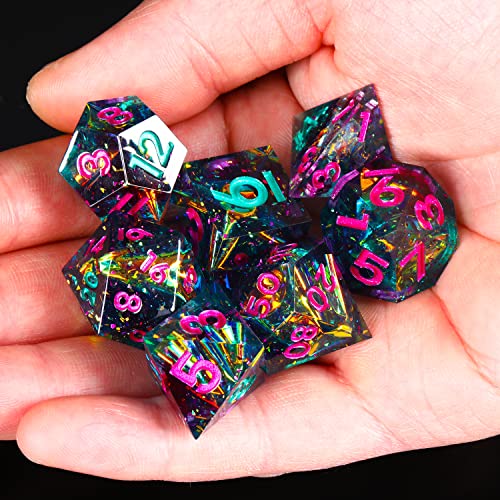 Dnd Dice,Dice Set, D&D Dice, Dungeons And Dragons Dice, Sharp Edge Dice For Table Games (Magic World) #TOP6