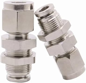 304stainless steel ferrule quick plug through plate straight through hard hose conversion quick plug straight through connector(PKM 12-12)