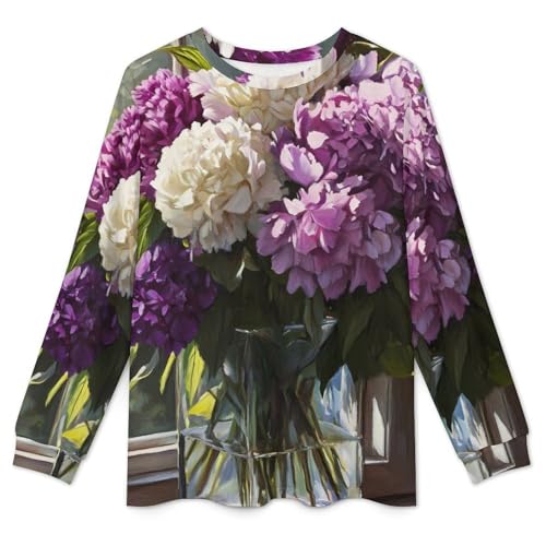 Beautiful Peonies Flowers Pajama Set Long Sleeve Lounge Sets Sleepwear 2 Pjs Nightwear for Men Women4