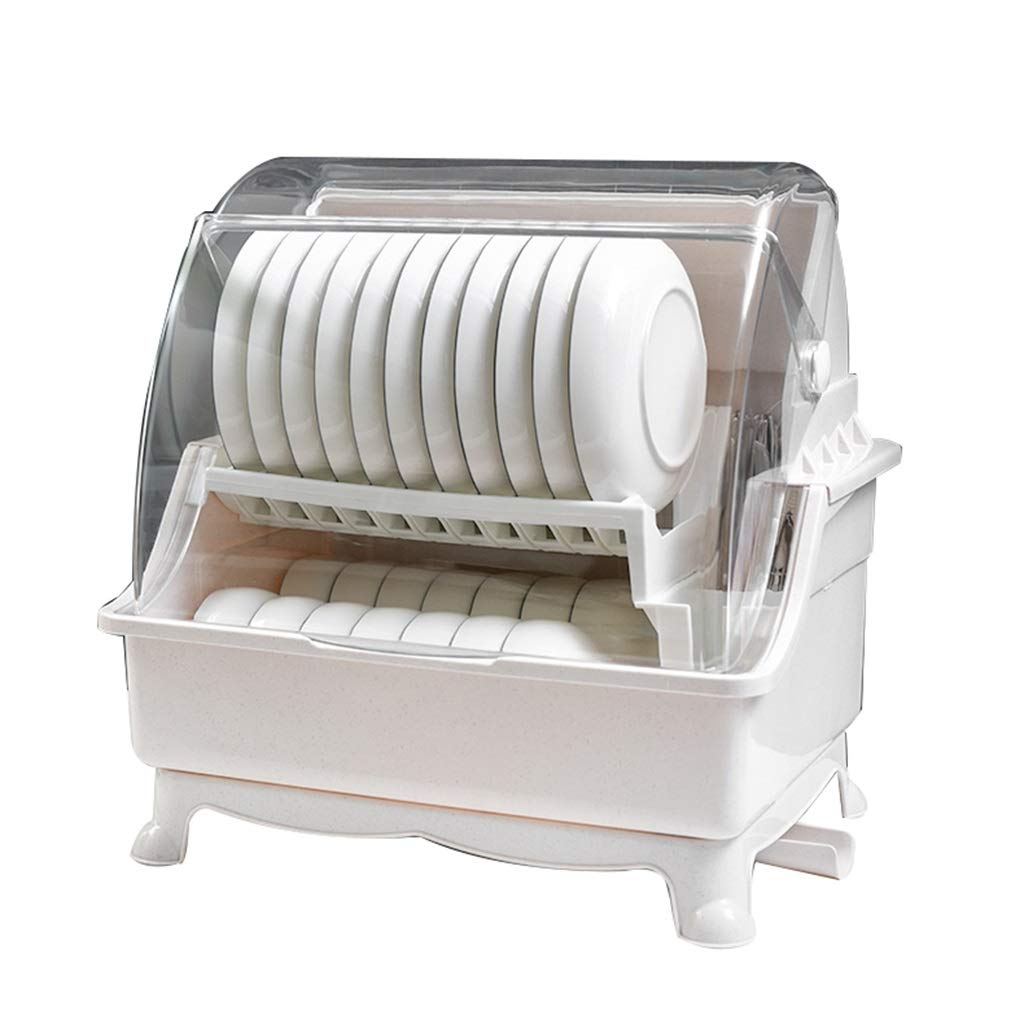 Dish Drainer 2 طبقات طبق تجفيف رف حامل سلة المنزل غسل بالوعة المطبخ العظمى صحن تجفيف تجفيف الرف المنظم، البلاستيك، 18 بوصة Dish Racks (Color : Beige)