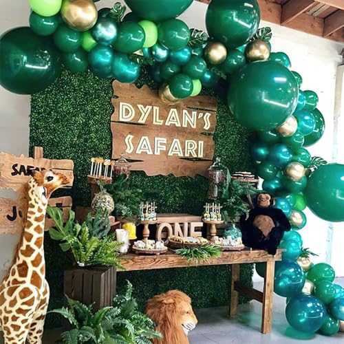 Image of PartyWoo Dark Green Balloons 50pcs Emerald Hunter Forest Green Boho Neutral