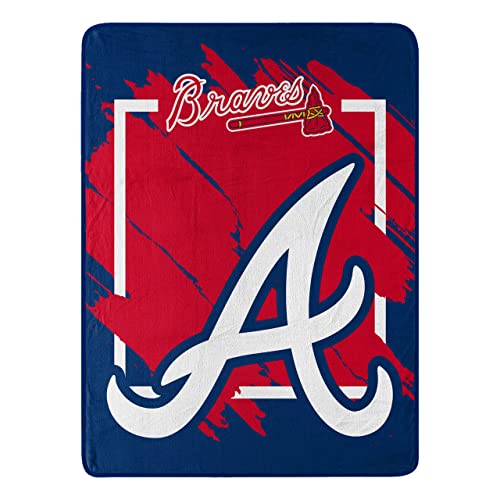 NORTHWEST ENTERPRISES MLB 46x60 Dimensional Design Micro Raschel Throw Blanket (Atlanta Braves)
