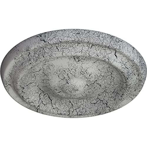 Image of 9 5 /8 inchOD x 1 1 /8 inchP Maria Ceiling Medallion (Fits Canopies up to 1 3 /4 inch), Ultra Pure White Crackle