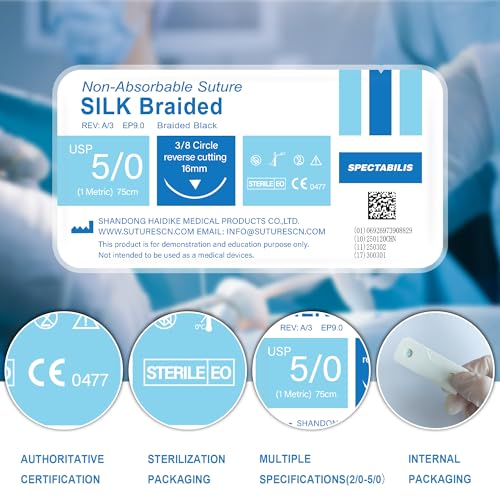 Image of Suture Practice Thread and Needles for Medical Students Training Only (40 Mixed)