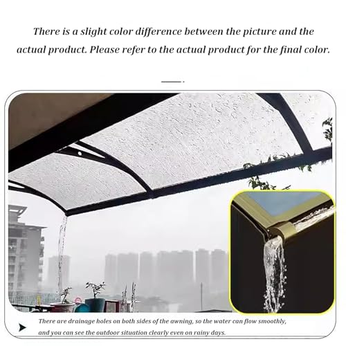 Auvent de porte polycarbonate cristal résistant intempéries 60x120cm - 5