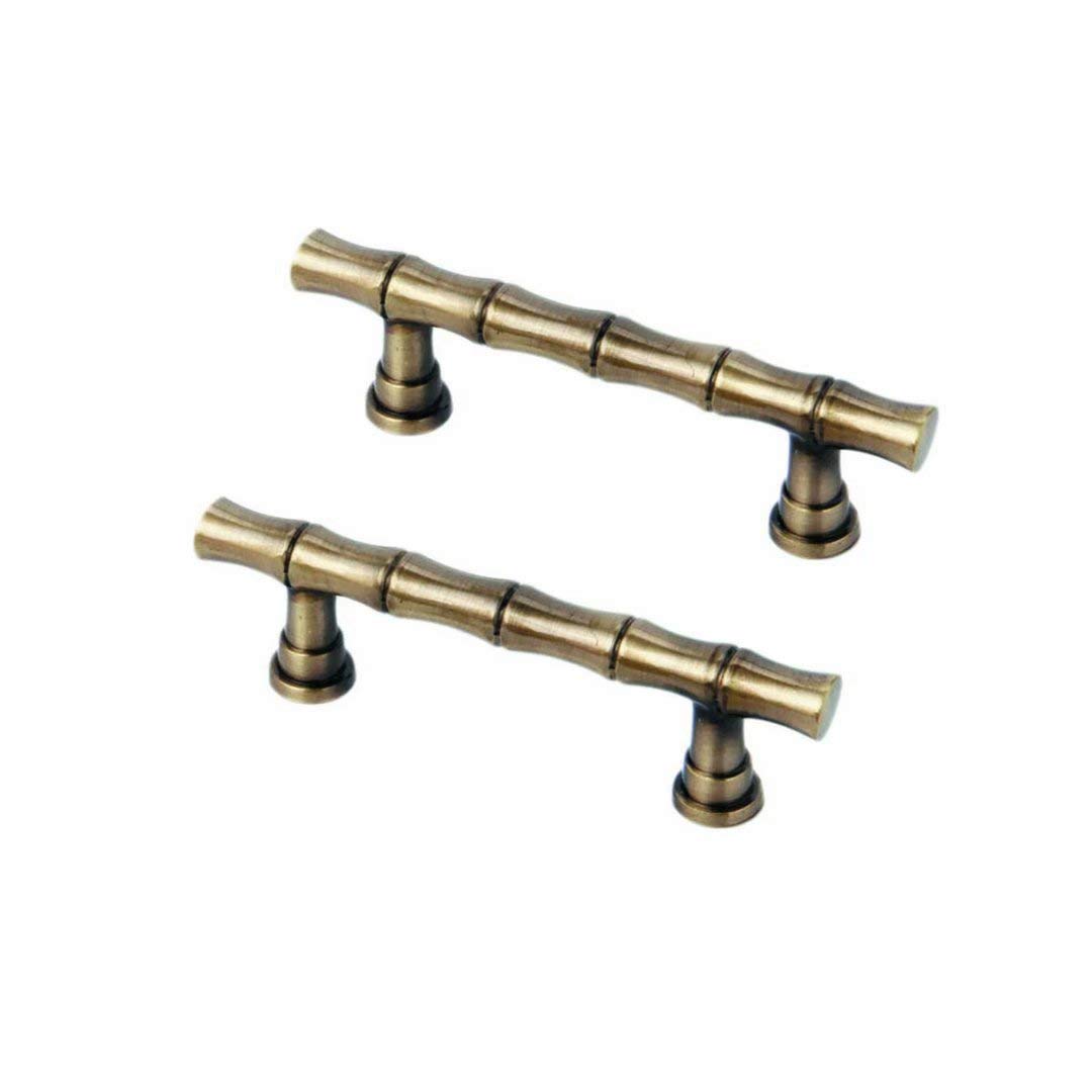 Fbshop(Tm) Gold 2Pcs Vintage Style Bamboo Antique Brass Drawer Handles Knobs Dresser Cabinet Cupboard Wardrobe Pull Handles Door Knobs