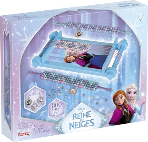 Lansay | REINE DES NEIGES – MÉTIER À TISSER | Kit Créatif Enfants avec Métier à Tisser, Perles, Fils et Charms Anna & Elsa | Crée Tes Bracelets aux Couleurs des...