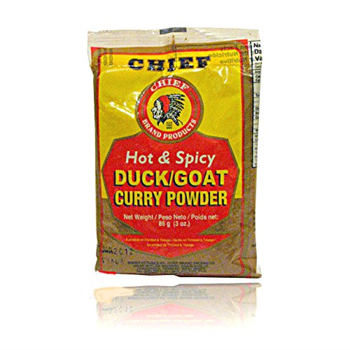 Chief Brand Products HOT & SPICY CURRY POWDER, 230g (8 oz), DUCK AND GOAT BLEND MADE IN TRINIDAD & TOBAGO