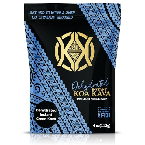 Koa Kava Dehydrated Instant Kava - 100% Dehydrated Instant Green Fijian Kava Root Powder 4 oz (113g)