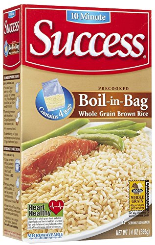 Success Boil In Bag Whole Grain Brown Rice, 14 Oz, 4 Ct , Pack of 2