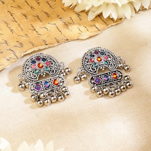 Image of Rubans Oxidised Necklace Set Indian Tribal Style Ethnic Jewellery Gift for Women & Girls