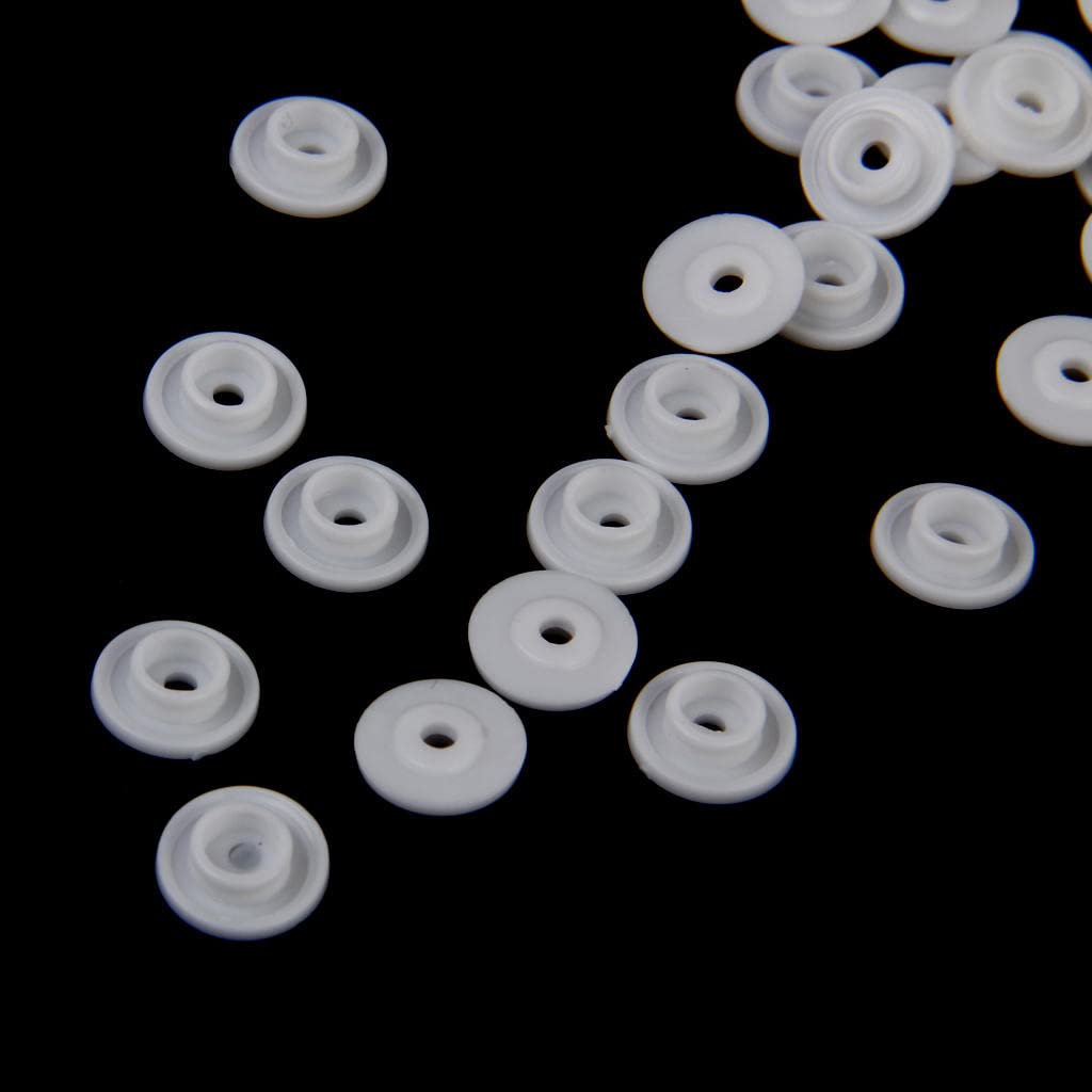 Broche Botones Prendedores Botones Invisibles Botones for Pantalones, 200 Juegos T5 Broches de presión de Resina de plástico Blanco Sujetadores Botón de presión