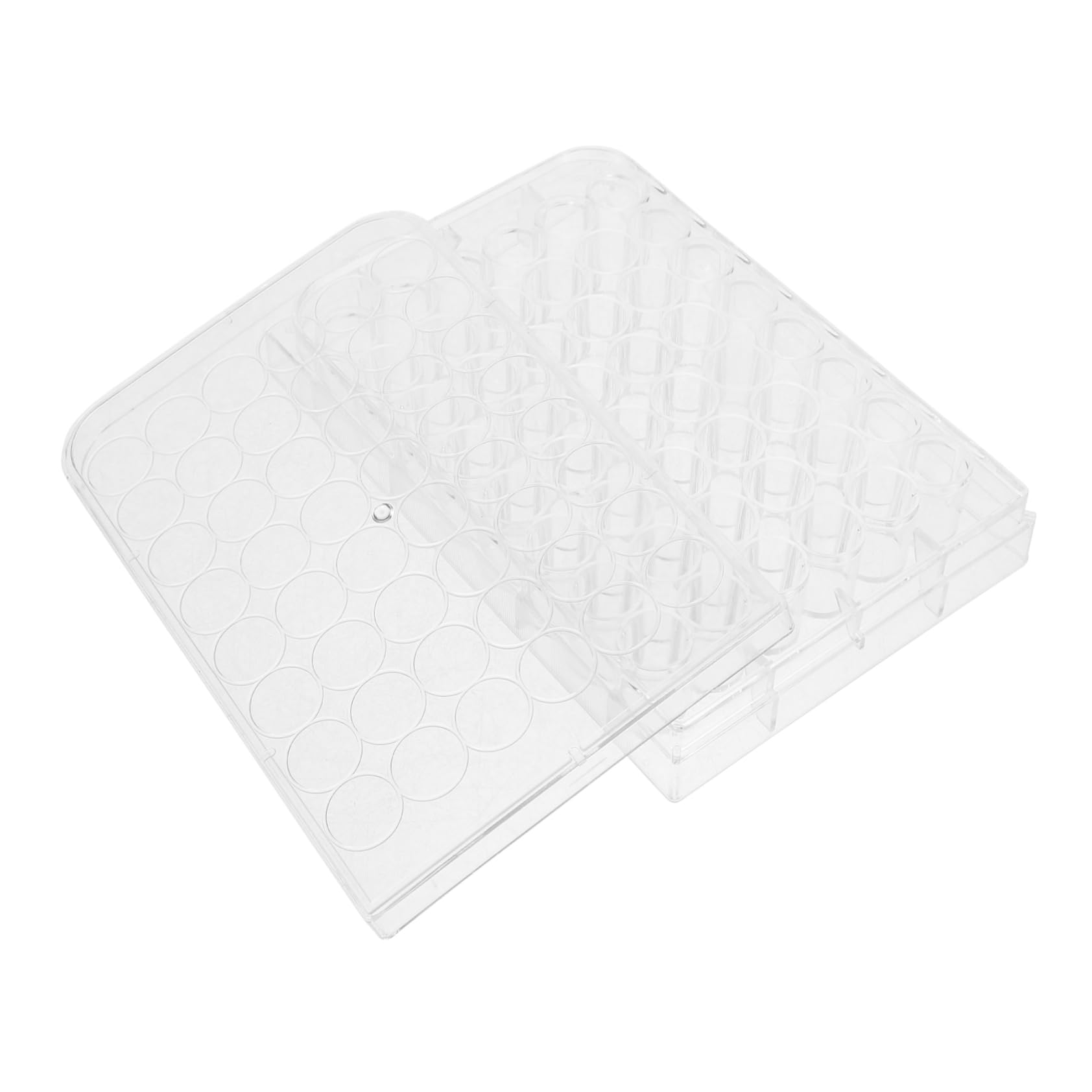 10 Piezas Plato Cultivo Bandejas Herramientas Pastillero Para Placa Cultivo Fondo Plano Tejido Equipo Clara Cultura Placas Petri 48 Bien Tapa Placa Reacción Piso