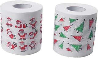 Gogogmee 2 Rolos De Papel De Seda Colorido Decoração De Natal Papel Higiênico Colorido Papel Higiênico Impresso De Natal Papel Higiênico De Natal Rolo De Papel Higiênico De Natal Rolo De