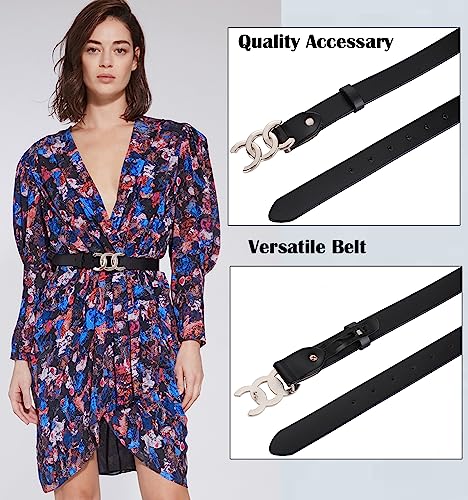 ALAIX Women's Belt Gold/Silver Buckle Belt Black leather belt Fashion Dress Pants Jeans belts for women3