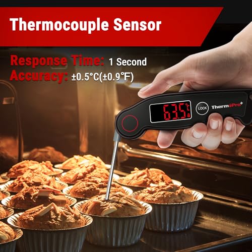ThermoPro TP19B Waterproof Food Thermometer Thermocouple Instant Read Cooking Thermometer for Kitchen BBQ Digital Meat Thermometer with Ambidextrous Backlit for Candy Jam Chocolate - Image 3