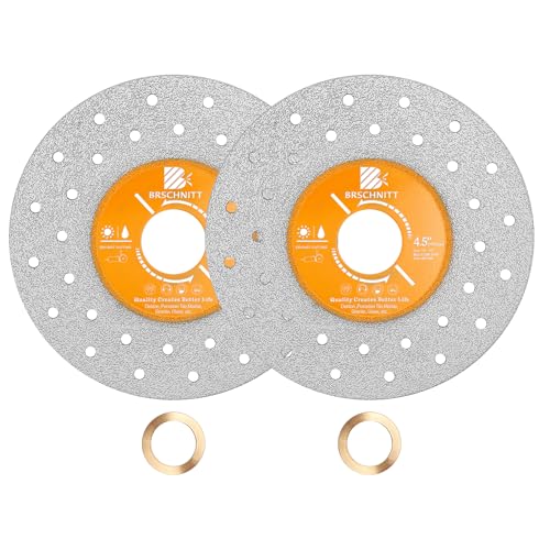 Rock Slab Grinding Disc - 4.5 inch Glass Cutter Disc (2pcs), Granite Cutting Disc, Diamond Grinder Wheel for Rock Slab, Stone, Tile, Marble, Granite, Glass Diamond Cutting Discs