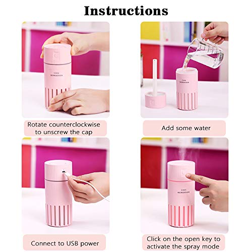 Anself 320 ml umidificador de ar com led night light mini ventilador purificador de ar purificador d