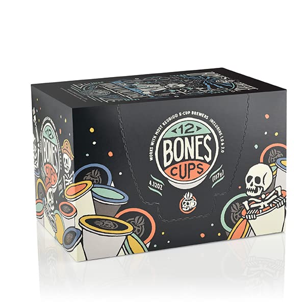Miniatura 3 de Bones Coffee Company - Cápsulas de café con sabor a High Voltage, 12 cápsulas de café de una sola porción, compatibles con cafetera Keurig 1.0 y 2.0