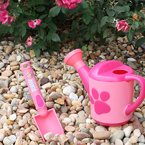 Mini pala de jardín plástica para niñas, rosa miniatura 3