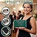 Imagen de Eulihent Bolso Fiesta Borla Bolso de Mano de Noche para Mujer Bolsos Fiesta Verde Satén con 2 Cadena Clutch fiesta Pequeño Bolsos de Mano para Boda Noche Cóctel Graduación Prom