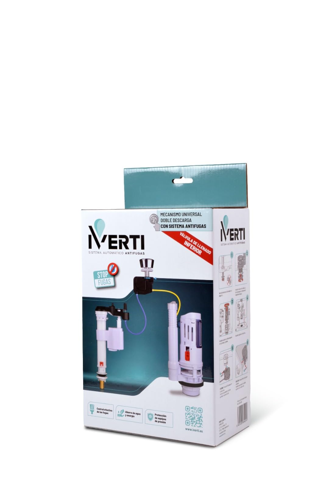 IVERTI, Leak-proof. Flush and fill mechanism for universal toilet/toilet cistern, with cable - Image 3