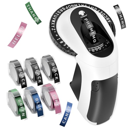 Phomemo Embossing Label Maker Machine, Vintage Embossed Label Maker, Retro Embosser Labeler with 6...