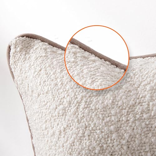 Image of Amazon Basics Boucle Throw Pillow Covers for Couch, Living Room, Home Decor with Hidden Zipper, White, 16x16in, Pack of 2