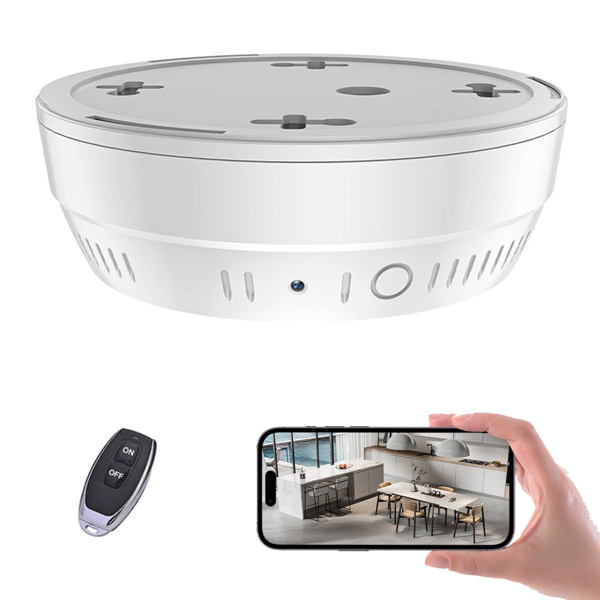 LIZVIE Hidden Camera Smoke Detector 10000mAh Camera Smoke Detector 2 4G WiFi Free APP Remote Control SD Storage