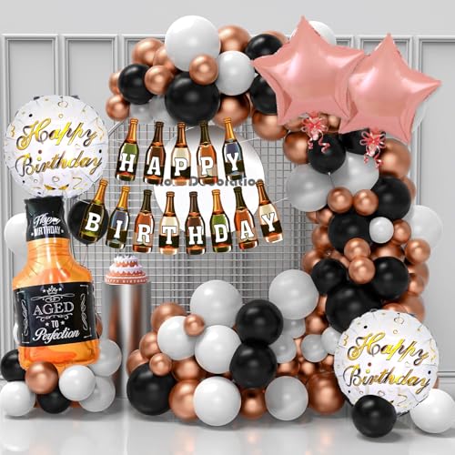 Image of Rozi Decoration Wine Colour Theme Birthday Decoration Items Set of 53 Pcs Happy 30th Birthday Decoration | Adults Birthday Decoration Kit | Champagne Foil Party Balloons | 50th Birthday Decorations