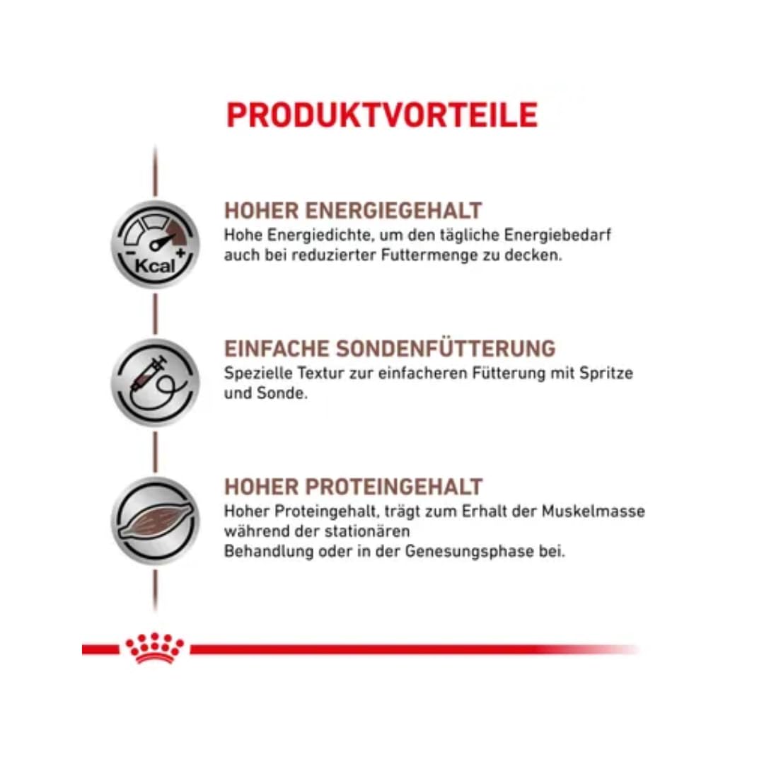 Royal Canin Veterinary Recovery | 12 x 195 g | Diät-Alleinfuttermittel für ausgewachsene Hunde und ausgewachsene Katzen | Ultra Soft Mousse mit einem hohen Proteingehalt