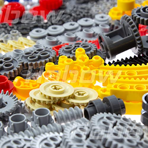 Image of Habow 233pcs Technic Gears Kit, Assorted Gear Set for MOC Technic Building | Includes spur gears, bevel gears, worm gears, differential ect. Compatible with major technic building system.