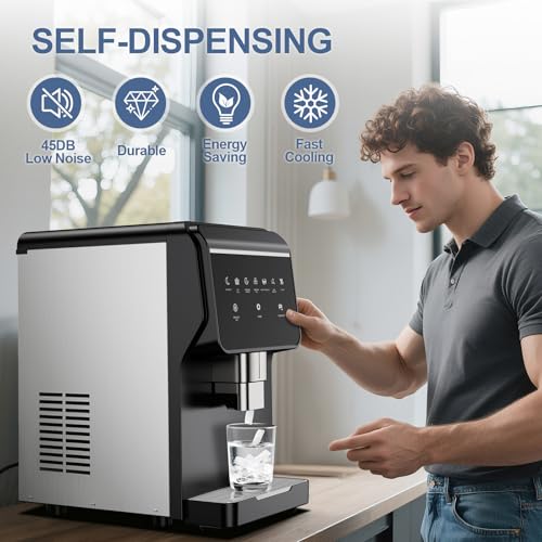 Image of 3-in-1 Nugget Ice Maker with Ice /Water Dispenser,90Lbs /24H Pellet Chewable