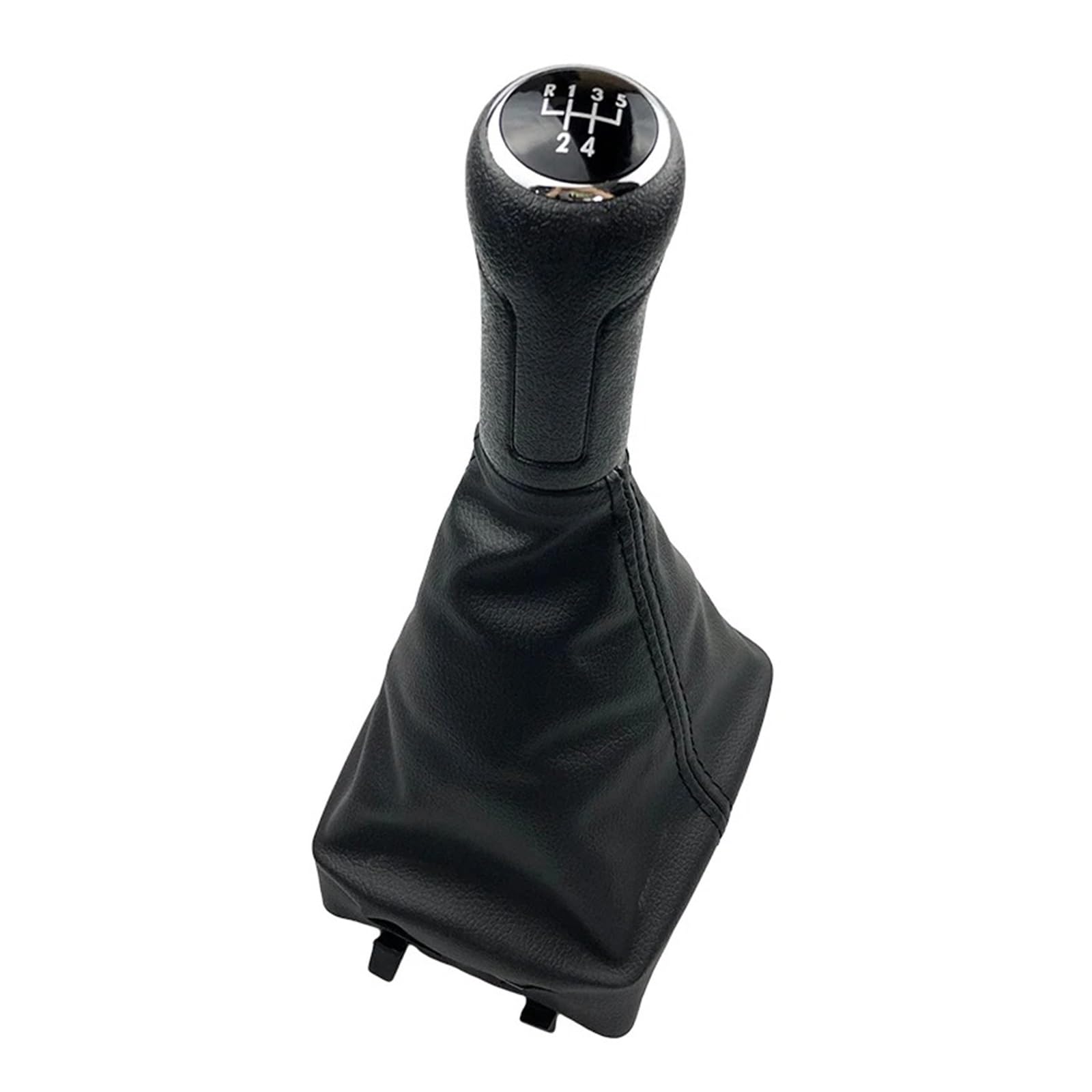 Vavgkdkpzb 5 Speed Black Black Shifter Lever Handle For Vw For Polo 9N 9N2 9N3 2001-2009 Car Gear Shift Knob Lever Shifter Gaiter Boot Cover(5 Speed Black Black)