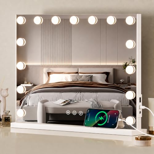 ZBOCAI Hollywood Vanity Mirror with Lights, 10X Magnifying, 23" x 18"
