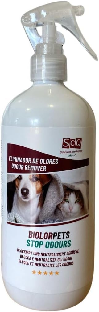 Eliminatore di odori per animali domestici istantaneo BIOLORMX 500ml | Neutralizzatore enzimatico di odori per cani e gatti | Anti-odori per cani e gatti | Rimuovi odori microbiologico per animali dom