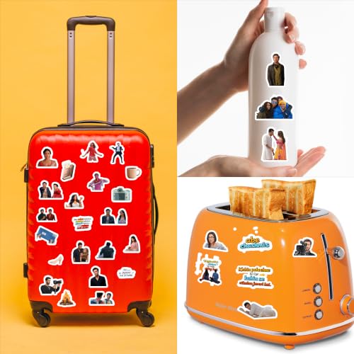 Image of Yeh Jawani Wanderlust Adventure Vinyl Sticker Pack of 60 | Waterproof Travel, Friendship & Romance Aesthetic Stickers for Laptop, Water Bottle, Suitcase, Journal & Helmet