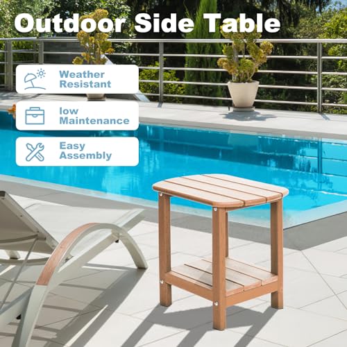 Table d'appoint Adirondack en HDPE teck résistante aux intempéries pour jardin - 6