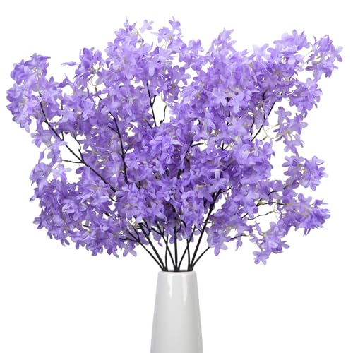 HUSESIN 3pcs Fleurs artificielles Lilas 95cm Bouquet de Fleurs Artificielles Deco de Mariage Violette pour Vase Maison Table Jardin Arrangement de Fleur