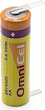 OmniCel ER14505 3.6V 2.4Ah Size AA Lithium Battery with Tabs Replaces Xeno XL-060F, Tadiran TL-2100 TL-4903 TL-5104 TL-5903, Tekcell SB-AA11, Maxell ER6, Eagle Pitcher PT-2100