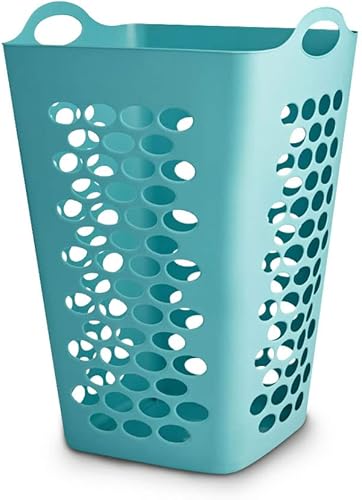 Sedlav Cesto para ropa sucia plástico verde azulado Cestas ideales para lavandería armario dormitorio baño cesta de ropa sucia organizador de